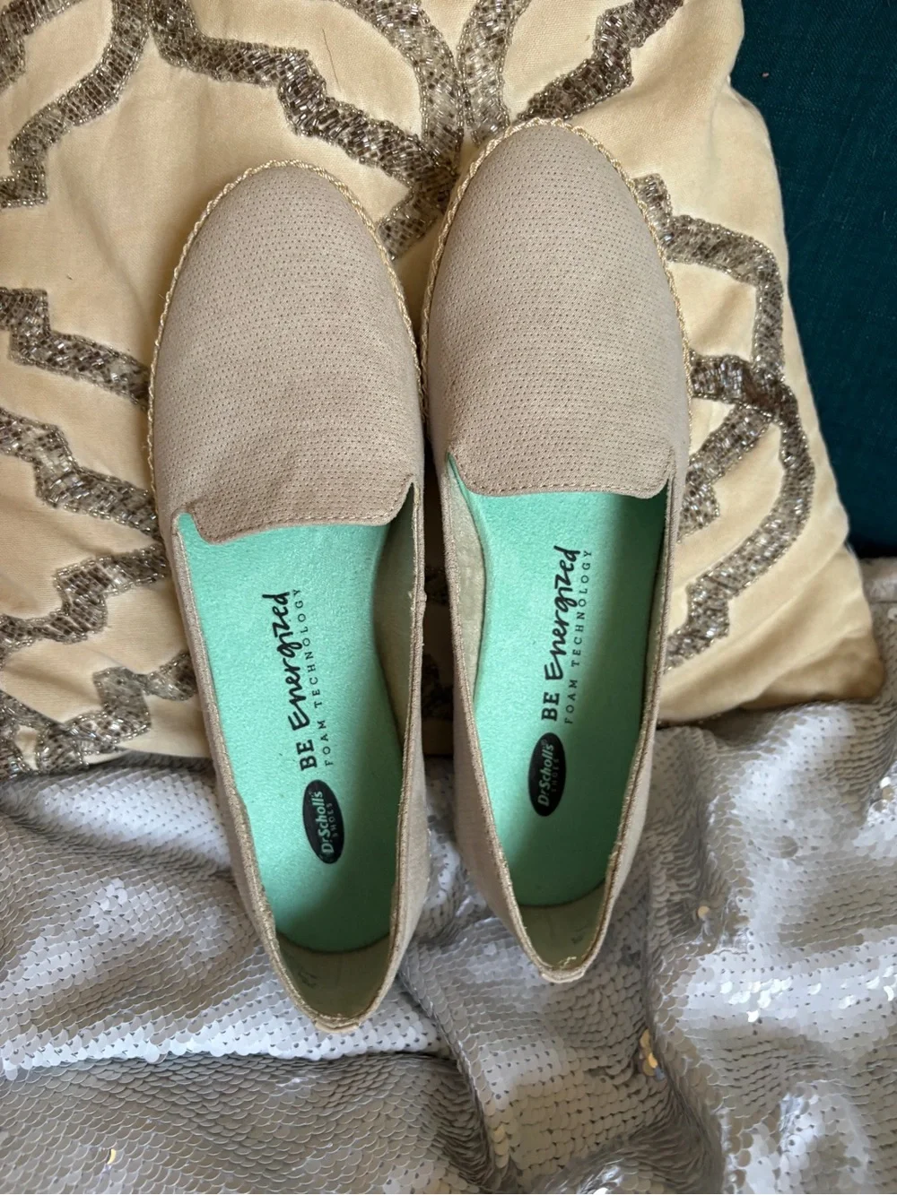 Dr. Scholl's taupe slip-on espadrilles